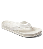 A white sandals with a tropical footbed pattern, designed for women.