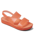 A neon poppy shine women's sandal with wide straps and an open-toe design.