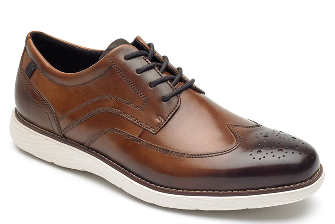 ROCKPORT Garett Wingtip Mens Tan Havane