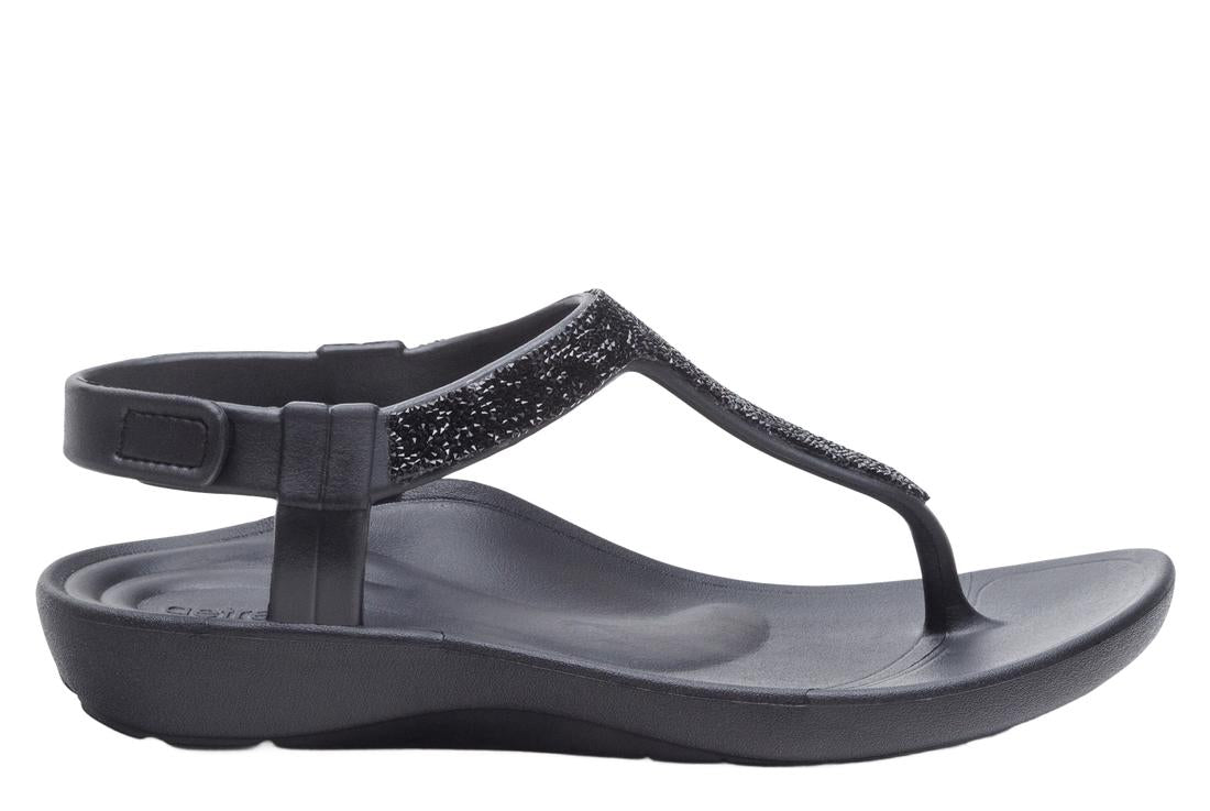 AETREX Skyler Sandals Black Embellished