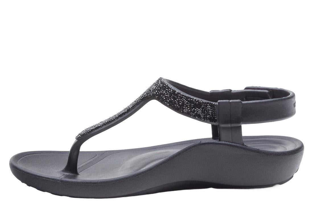 AETREX Skyler Sandals Black Embellished