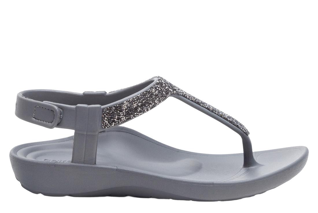 AETREX Skyler Sandals Pewter Embellish
