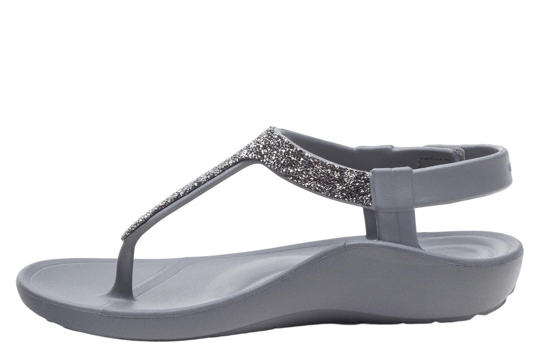 AETREX Skyler Sandals Pewter Embellish