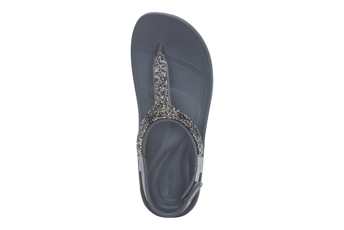 AETREX Skyler Sandals Pewter Embellish