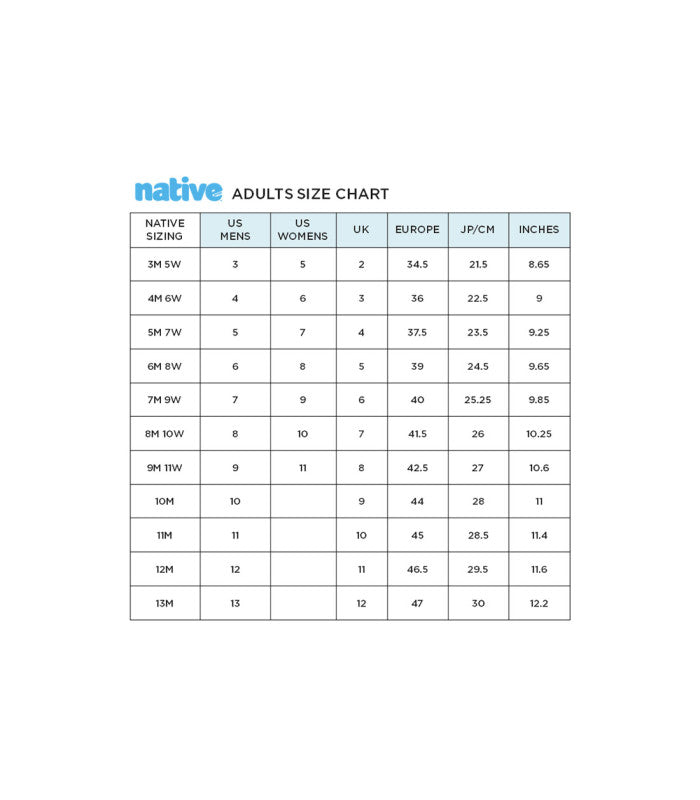 NATIVE Native Jefferson Sugarlite Block Mens Adult-Eva Shoes