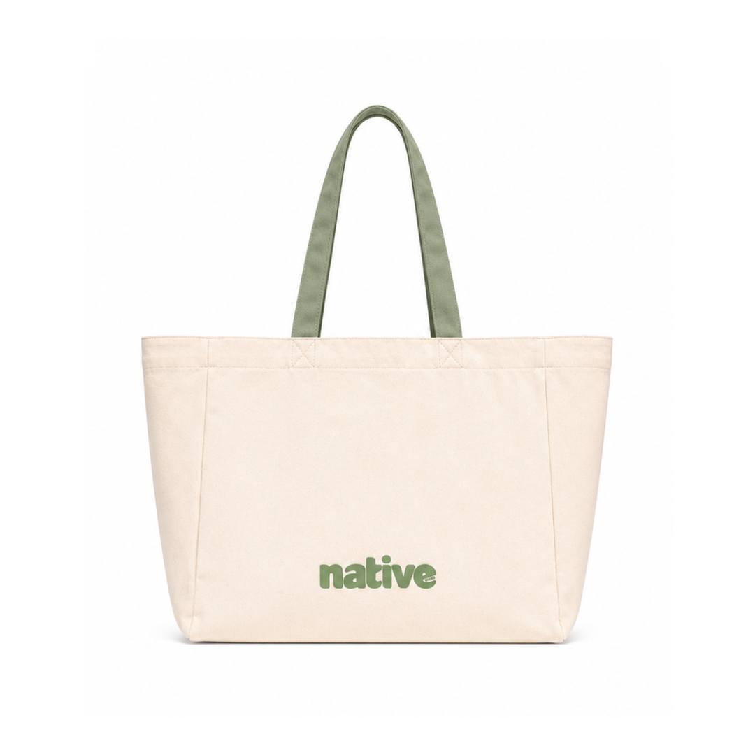 Native NATIVE SAGE GREEN & IVORY TOTEBAG