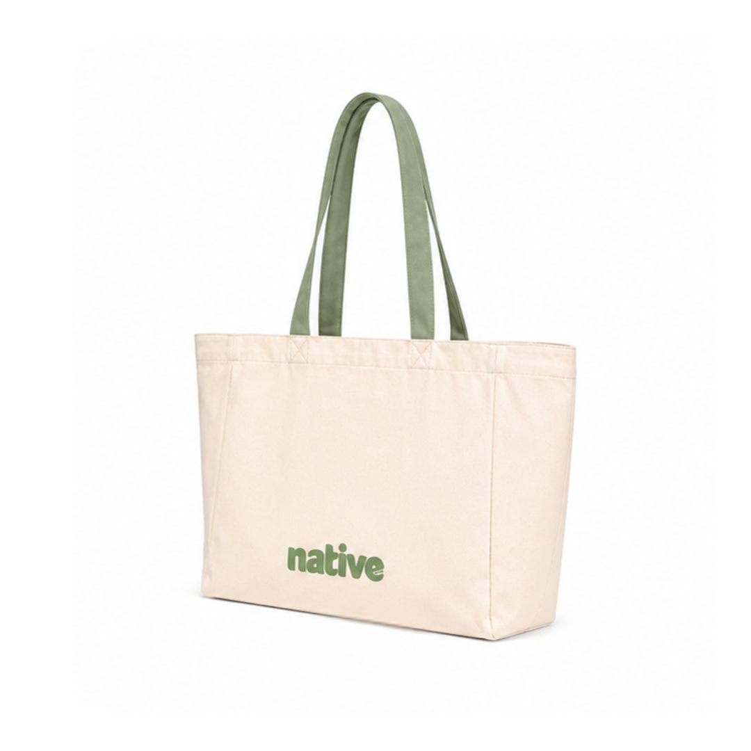 Native NATIVE SAGE GREEN & IVORY TOTEBAG