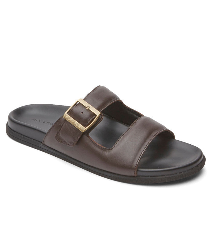 ROCKPORT Darron Buckle Slide Mens Dark Brown