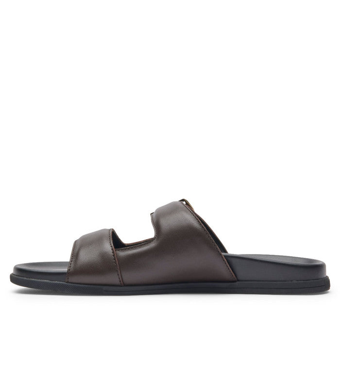 ROCKPORT Darron Buckle Slide Mens Dark Brown