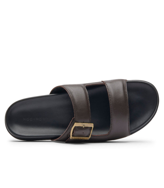 ROCKPORT Darron Buckle Slide Mens Dark Brown