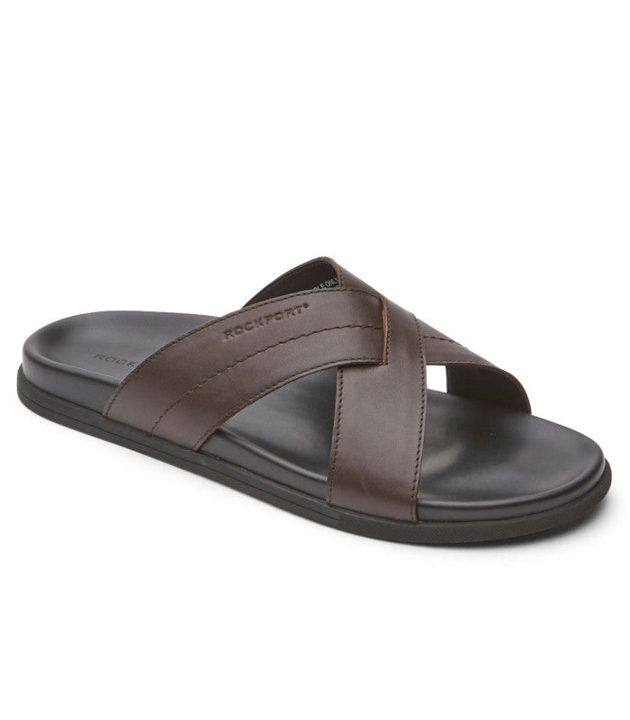 ROCKPORT Darron Slide Mens Dark Brown