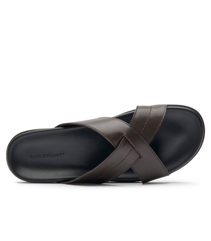 ROCKPORT Darron Slide Mens Dark Brown