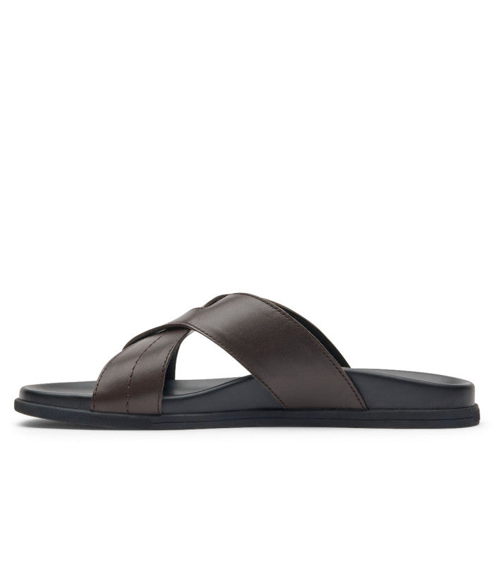 ROCKPORT Darron Slide Mens Dark Brown