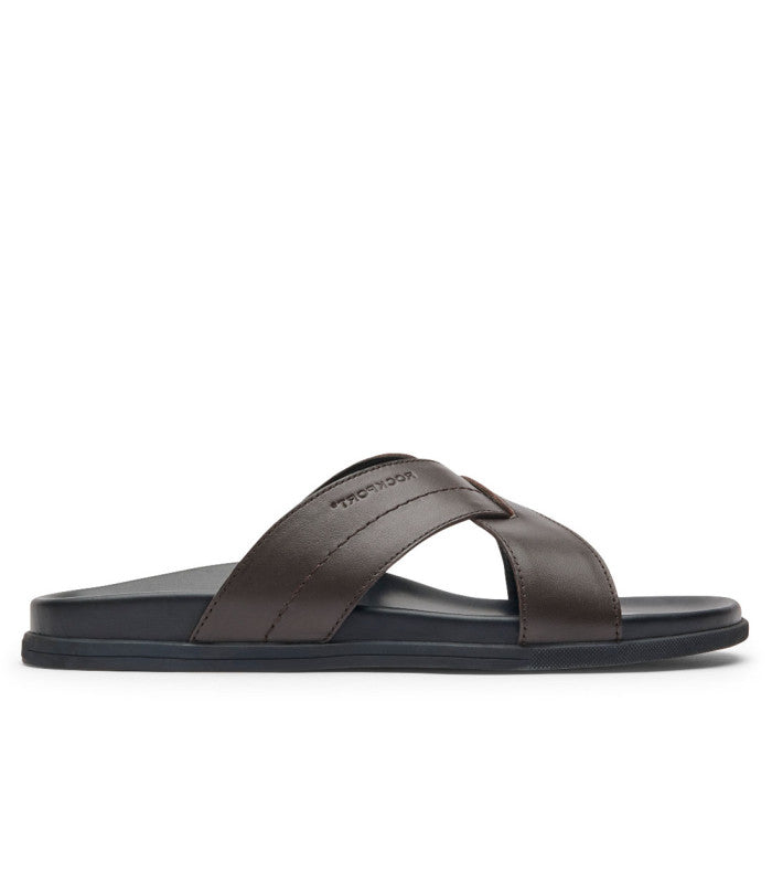 ROCKPORT Darron Slide Mens Dark Brown