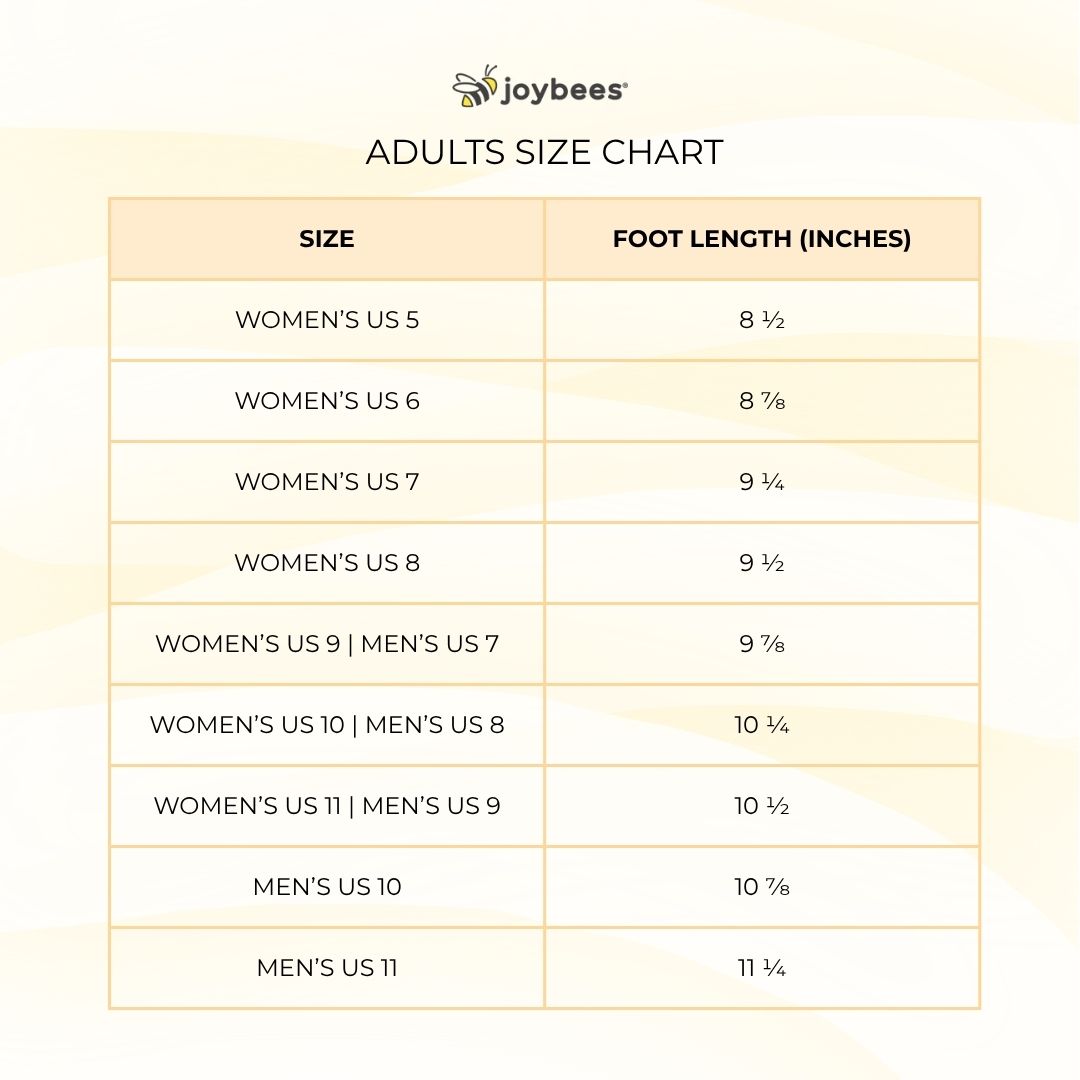 Joybees Size Chart Adult